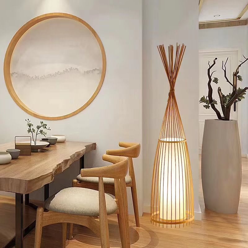 Bambus Stehlampe Handgefertigt - Nora B25xT25H158cm - Fine Asianliving