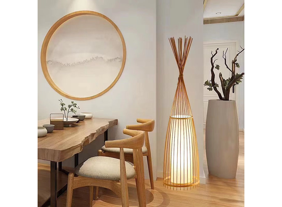 Lámpara de Pie de Bambú - Nora An25xP25xAl158cm