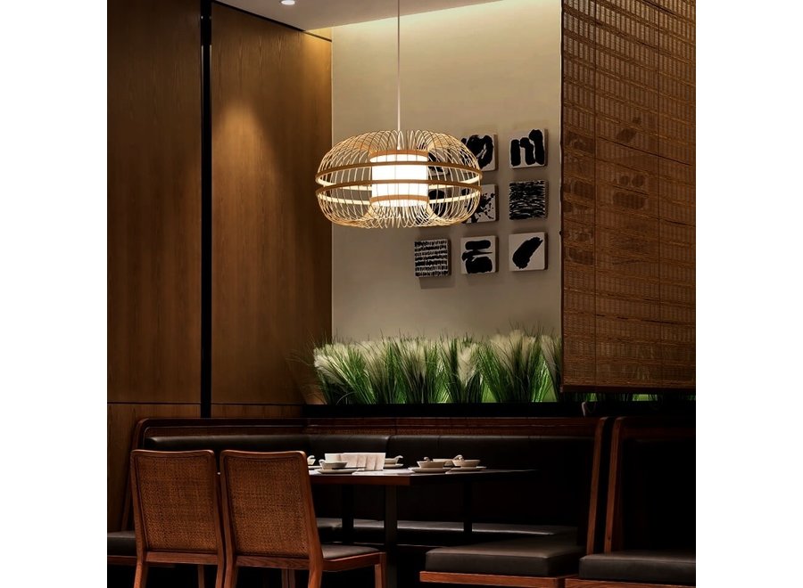 Ceiling Light Pendant Lighting Bamboo Lampshade Handmade - Fiona