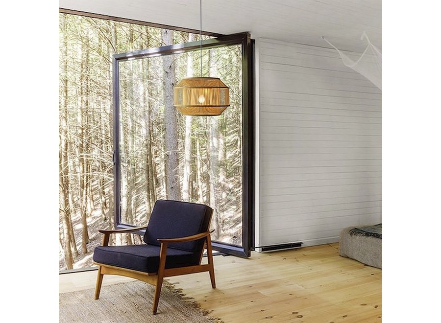 Bambus Hängelampe Pendelleuchte Handgefertigt - Carina D50xH35cm