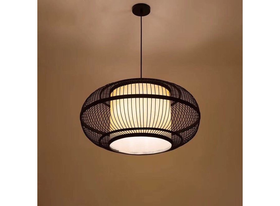 Bamboo Pendant Lamp Black Ceiling Lampshade Handmade - Jake