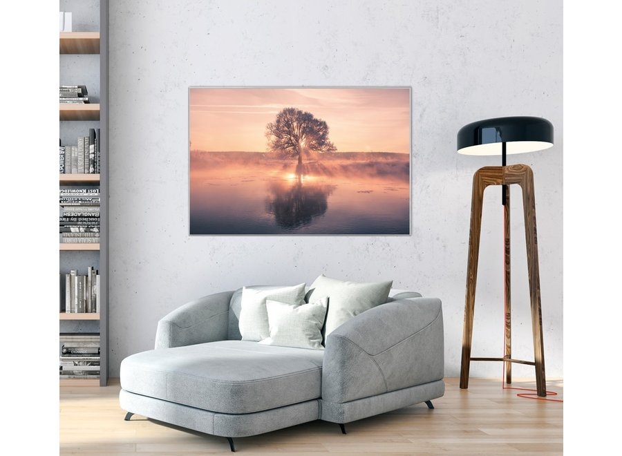 Arbre Sunset avec Reflet Impression Numérique Verre Acrylique L120xH80cm