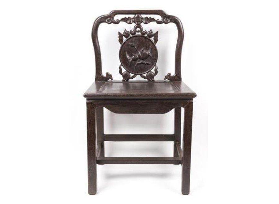 Fine Asianliving Antique Chinese Stool With Handcrafted Peach