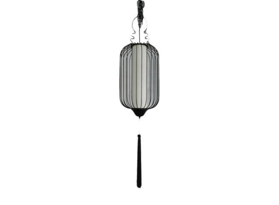 Lámpara de Techo Colgante Chino de Metal Beige y Negro con la Cuerda An35xP35xAl92cm