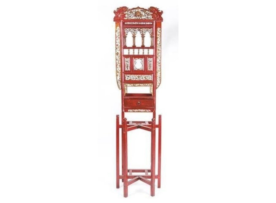 Antico Tavolo Rosso Cinese per Lavabo L42xH153xP52cm