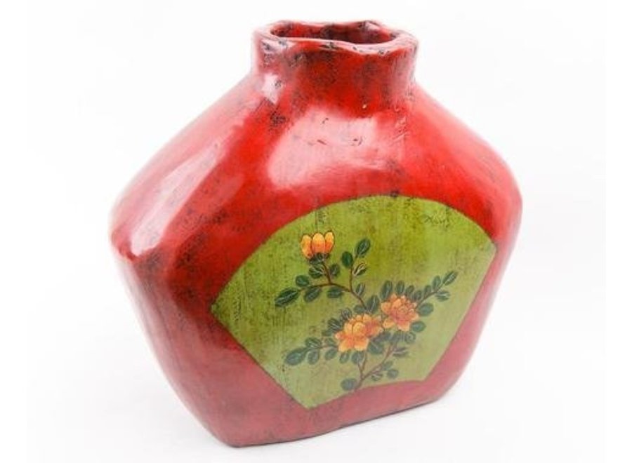 Fine Asianliving Chinese Vase Handpainted Antique Wood Small