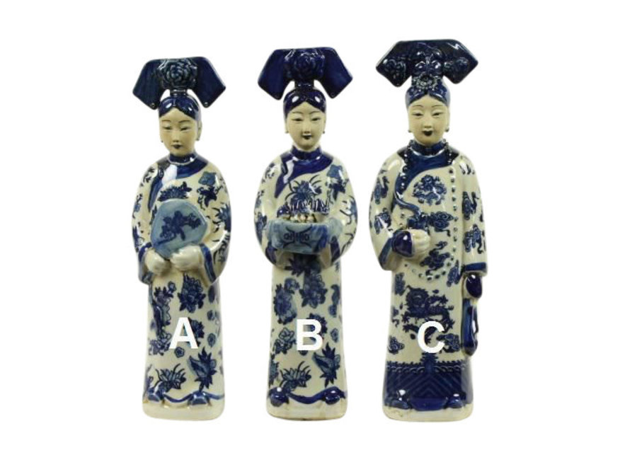 Chinese Empress Porcelain Figurine Three Concubines Qing Dynasty Statues Handmade Set/3