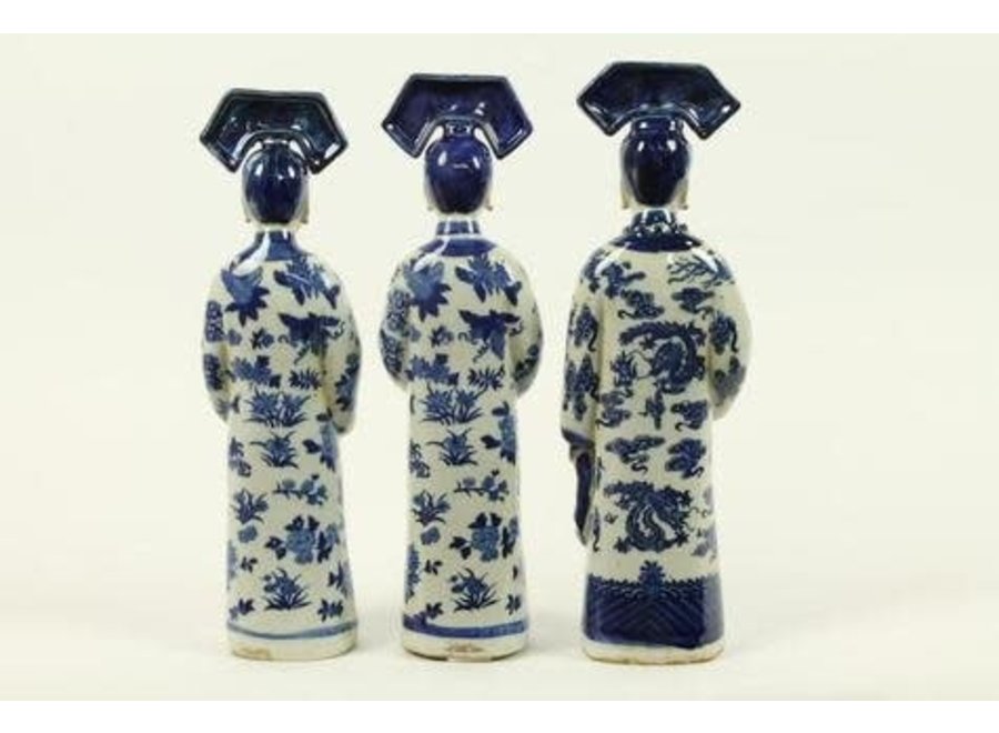 Estatuilla de Porcelana De La Emperatriz China, Tres Concubinas, Estatuas de La Dinastía Qing, Juego Hecho a Mano/3