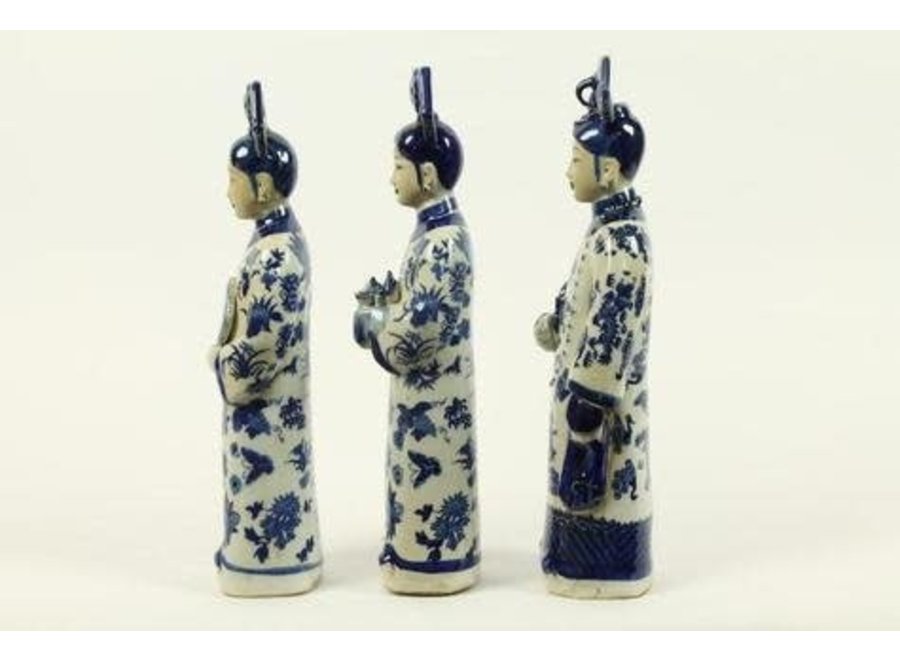 Chinesische Kaiserin Porzellanfigur Drei Konkubinen Qing Dynastie Statuen Handgefertigtes Set/3