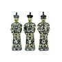 Figurine en Porcelaine Empereur Chinois Trois Générations Statues de La Dynastie Qing Ensemble Fait à La Main/3 L12xP10xH42cm