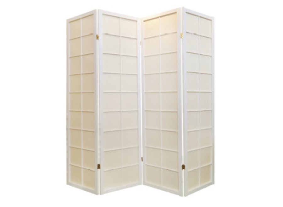 Fine Asianliving Japanese Room Divider 4 Panels W180xH180cm Privacy Screen Shoji Rice-paper White