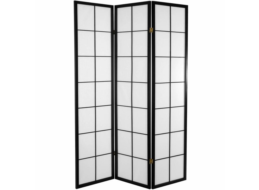 Japanese Room Divider 3 Panels W135xH180cm Privacy Screen Shoji Rice-paper Black