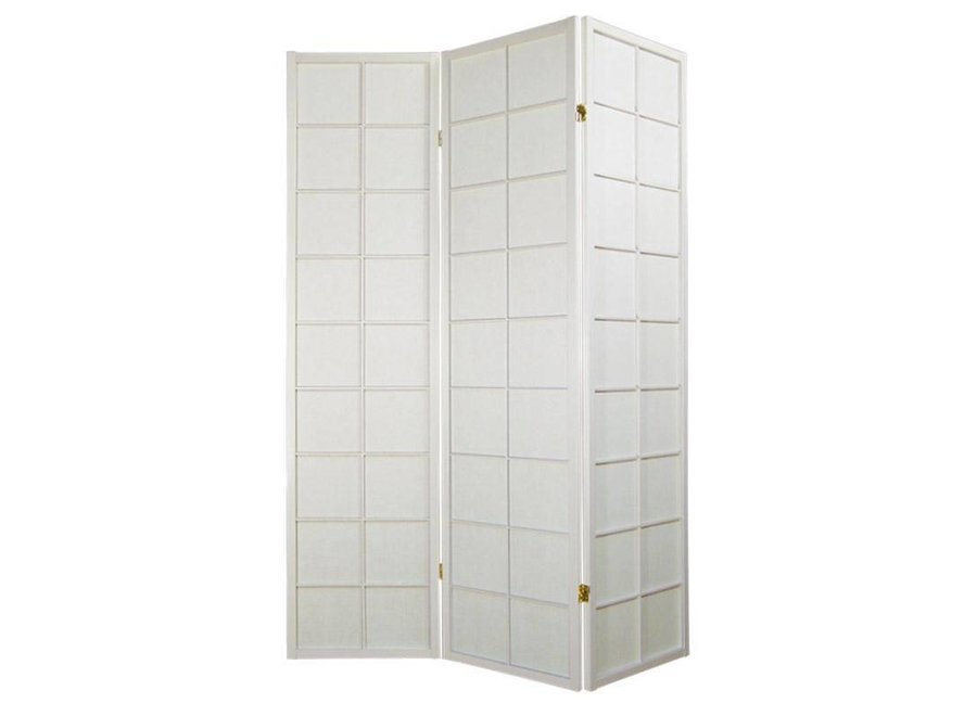 Biombo Japonés A135xA180cm 3 Paneles Shoji Papel de Arroz Blanco Separador