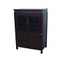 Chinesisches Bücherregal Glastür Braun B82xT48xH115cm