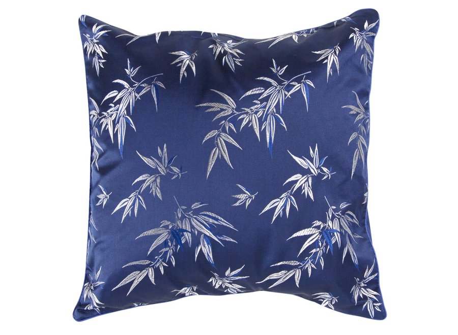 Coussin Chinois Bleu Marine Bambou 45x45cm