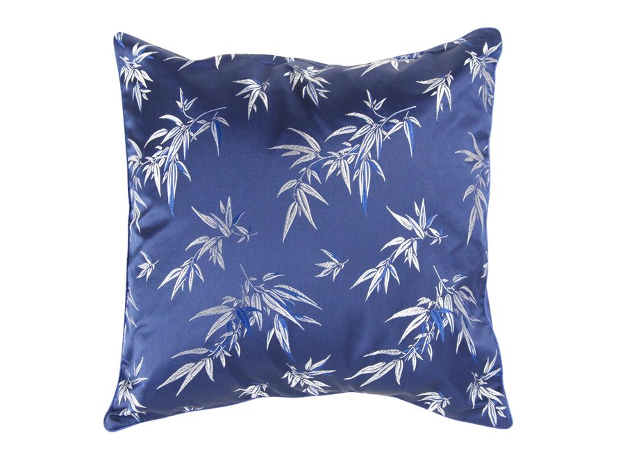 Coussin Chinois Bleu Marine Bambou 45x45cm