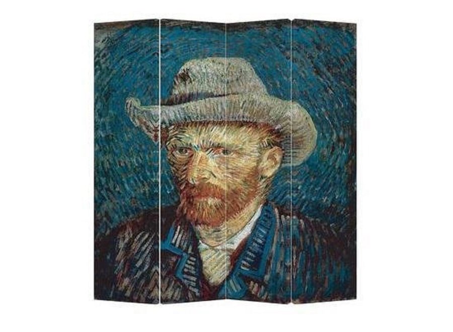 Biombo Separador Anch160xAlt180cm Van Gogh Autorretrato 4 Paneles