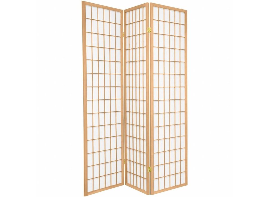 Biombo Japonés A135xA180cm 3 Paneles Shoji Papel de Arroz Natural - Tana Separador