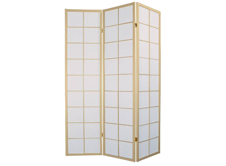 Biombo Japonés A135xA180cm 3 Paneles Shoji Papel de Arroz Natural Separador