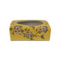 Boîte de Mouchoirs Chinoise Porcelaine Jaune Fleurs L23xP9xH14cm