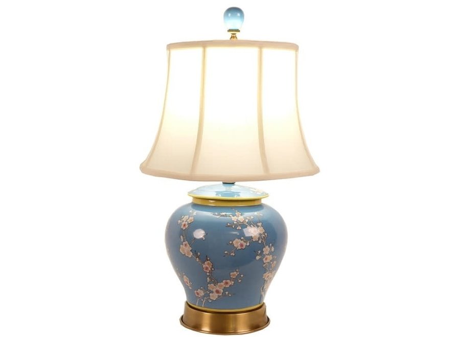Fine Asianliving Oriental Table Lamp Porcelain Hand-Painted Ginger Pot Blue W38xD38xH53cm