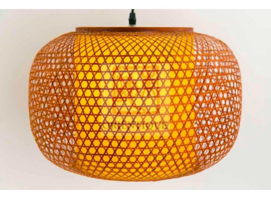 Fine Asianliving Japanese Bamboo Webbing Lamp - Shiroi D42xH30cm