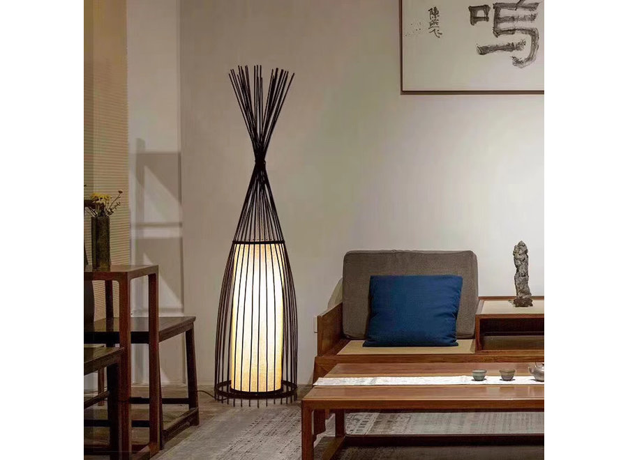 Lampada da Terra in Bambù - James L40xP40xA150cm