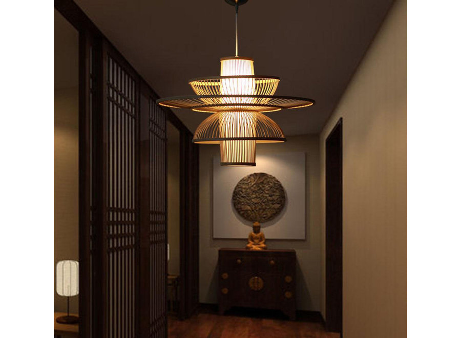 Bamboo Pendant Lamp Ceiling Lampshade Handmade - Nicole