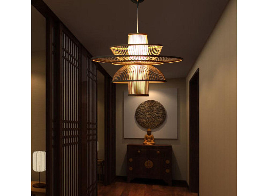 Fine Asianliving Bamboo Pendant Lamp Ceiling Lampshade Handmade - Nicole