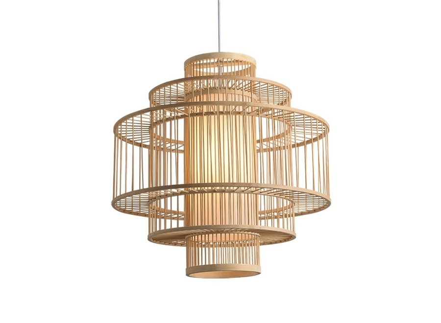 Bamboo Lampshade Pendant Light Handmade - Leona D60xH60cm