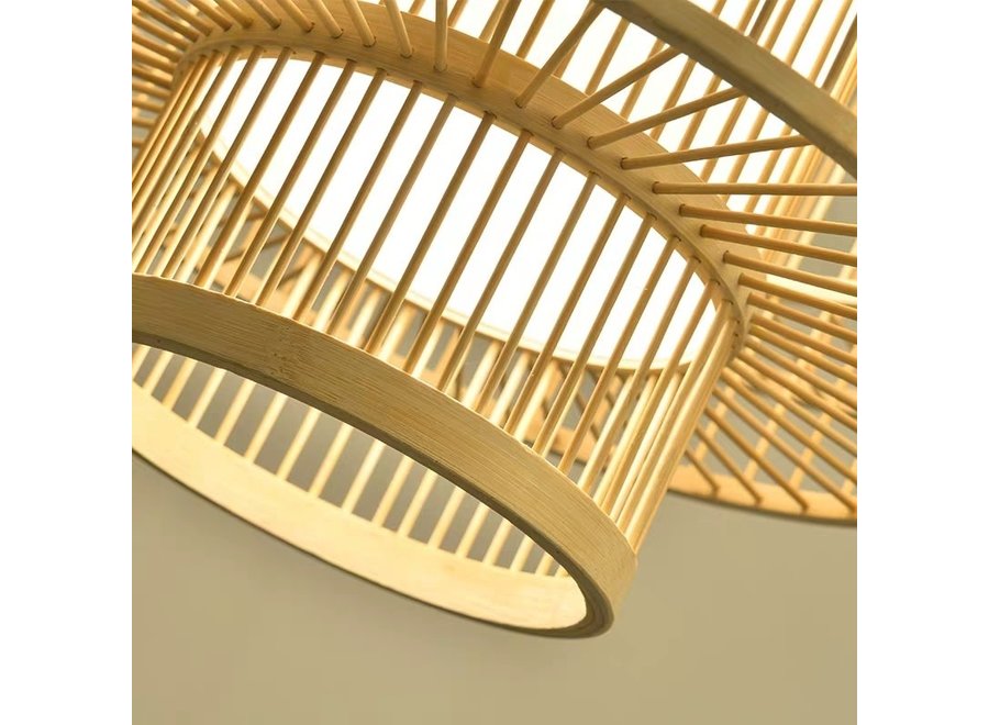 Bamboo Pendant Lamp Ceiling Lampshade Handmade - Leona