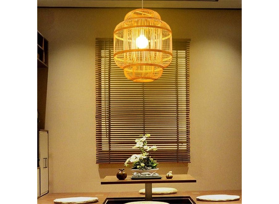 Lámpara de Techo Colgante de Bambú Hecha a Mano - Evon An50xP50xAl60cm