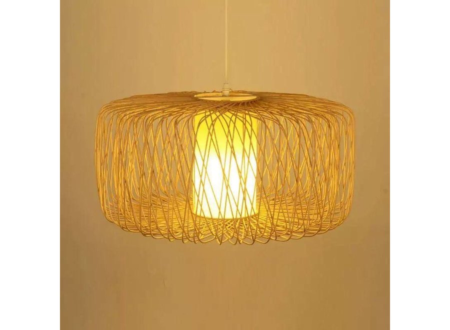 Lámpara de Techo Colgante de Bambù Hecha a Mano - Noelle An50xP50xAl30cm