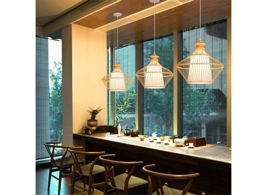 Fine Asianliving Bamboo Pendant Lamp Ceiling Lampshade Handmade - Ophelia