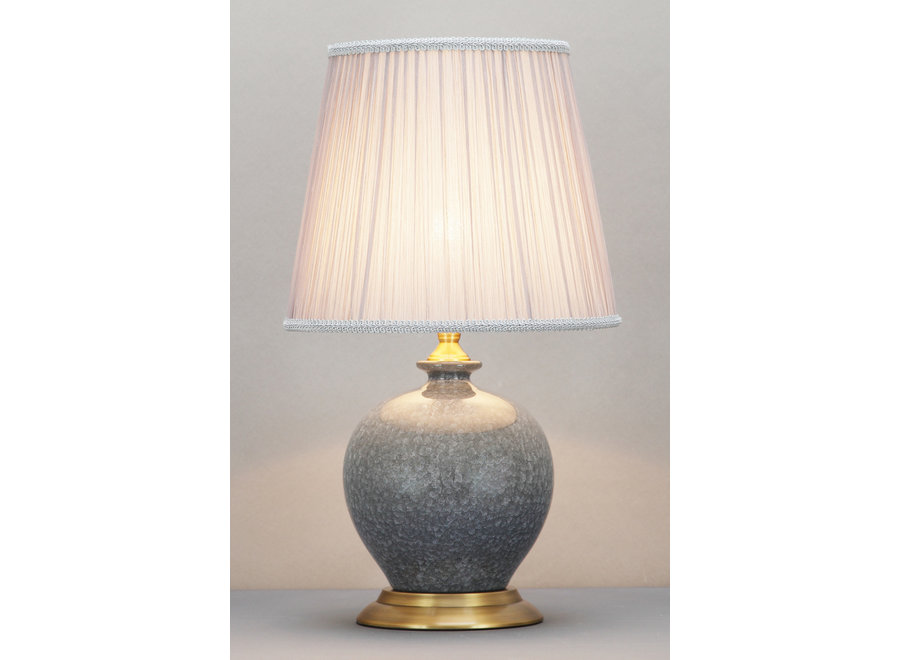 Lampada da Tavolo Cinese in Porcellana con Paralume Grigio L25xP25xA53cm