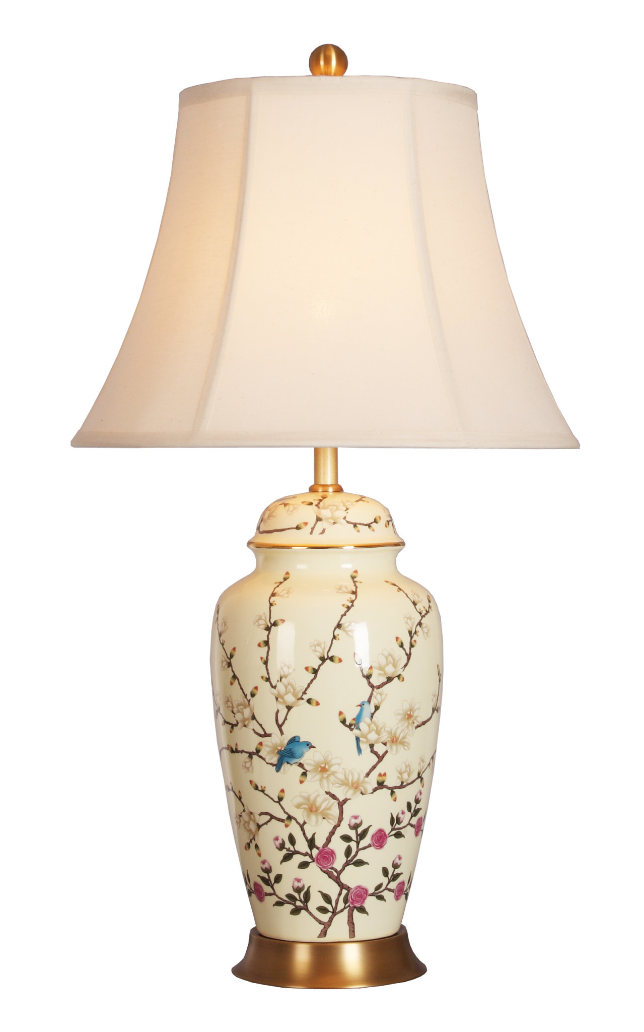 ORIENTAL FURNITURE Lampada In Porcellana Cinese 26 Pollici Con Gru Dalla Corona Rossa, Portatile, Decorazione Elegante