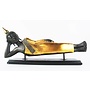 Statue Bouddha Couché Décoration Doré L56xP14xH29cm