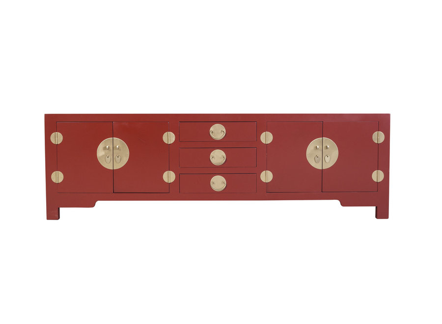 Chinois Meuble TV Ruby Rouge - Orientique Collection L175xW47xH54cm