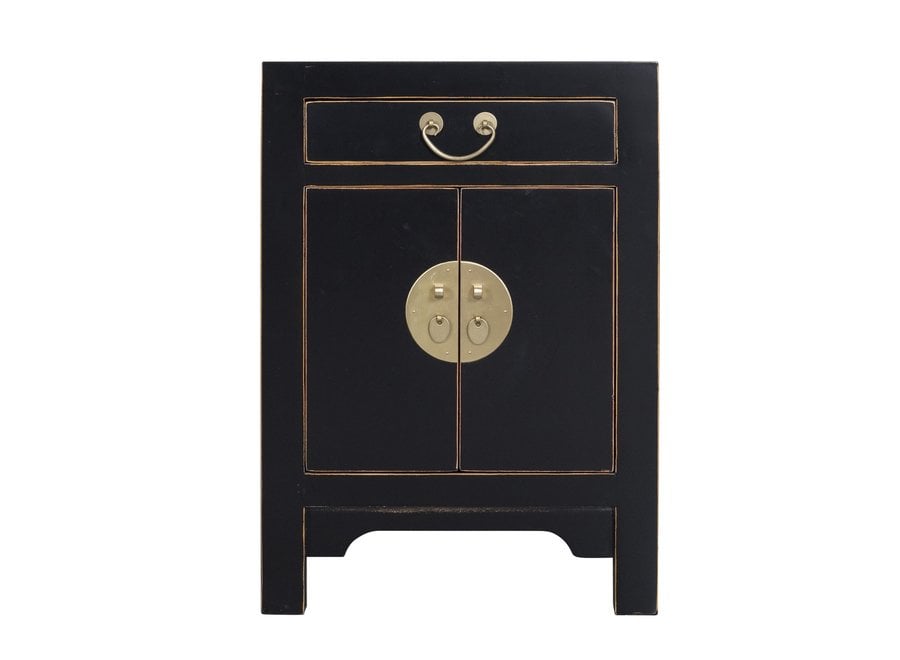 Chinese Bedside Table Onyx Black - Orientique Collection L42xW35xH60cm