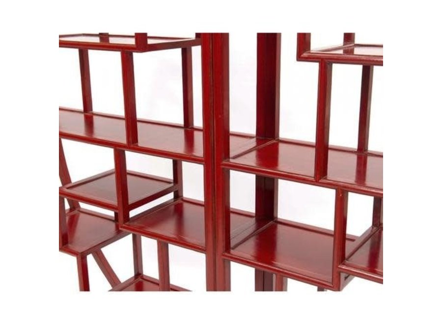 Gabinete de exhibición abierto redondo para libros chino Rojo L192xH176cm