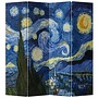 Biombo Separador Anch160xAlt180cm Van Gogh La Noche Estrellada 4 Paneles