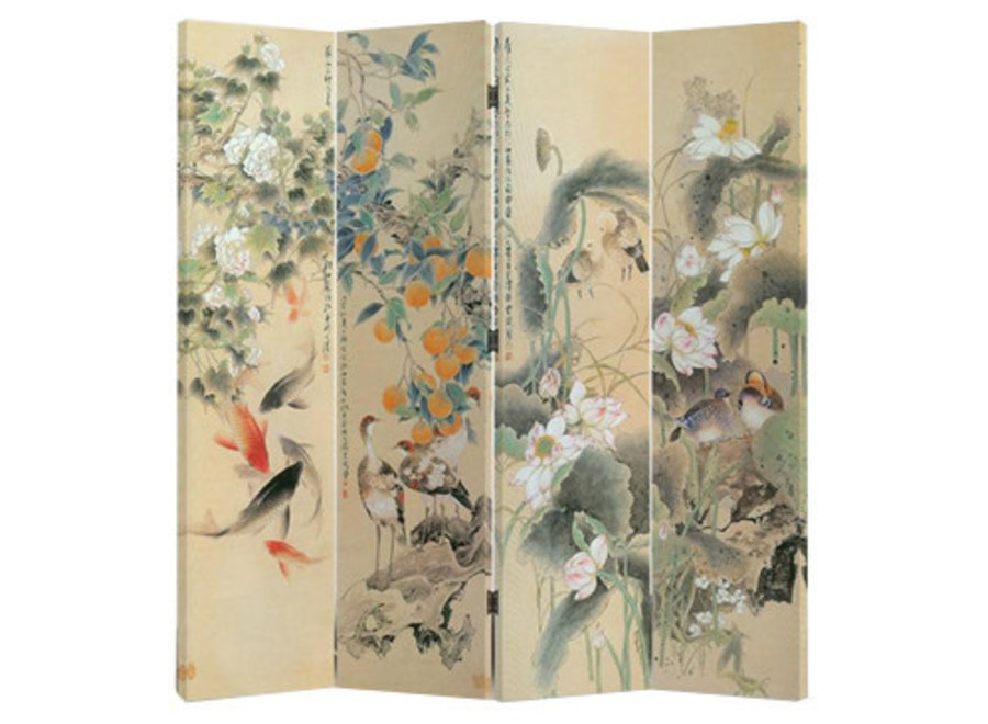 Room Divider Privacy Screen 4 Panels W160xH180cm Oriental Paradise