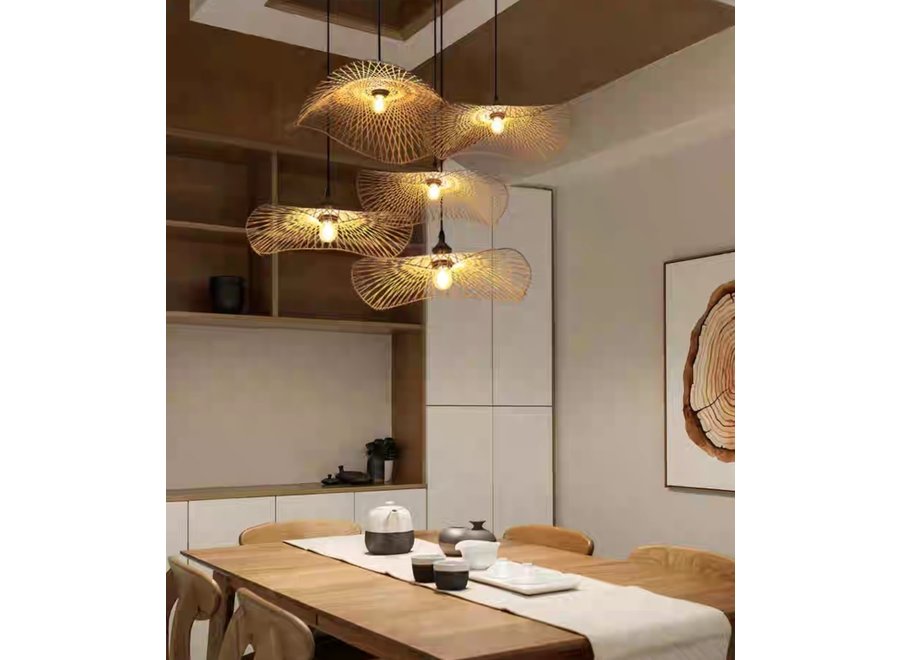 Lampe á Suspension en Bambou Fait Main - Louise D65cm