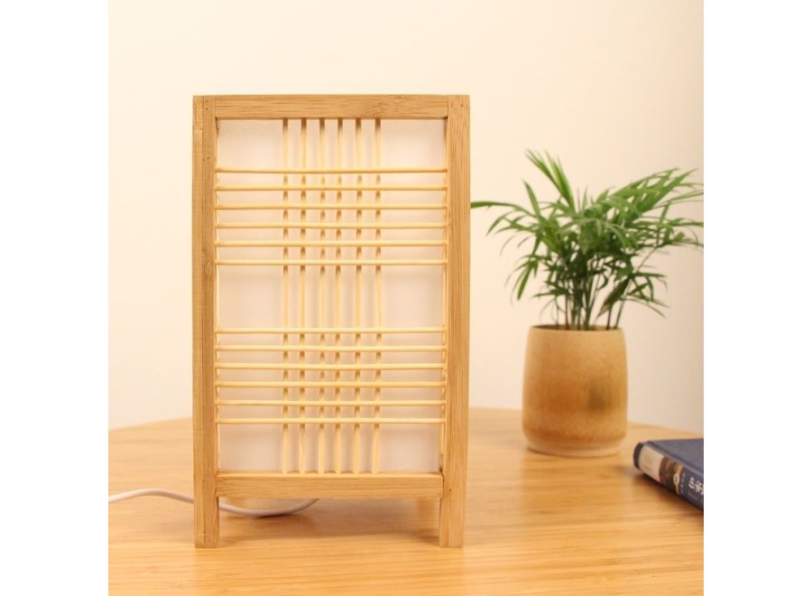 Japanische Tischlampe Natur - Hokkaido B15xT15xH25cm