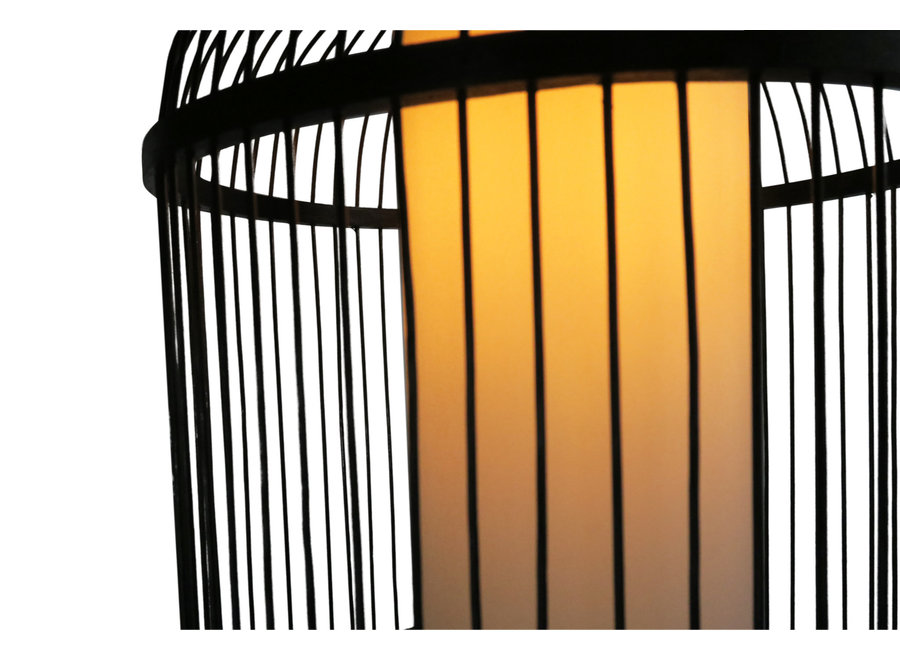 Bamboo Lampshade Pendant Light Black Handmade - Dylan D35xH50cm