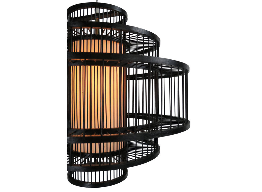 Lampe á Suspension en Bambou Fait Main - Louis L60xP60xH60cm