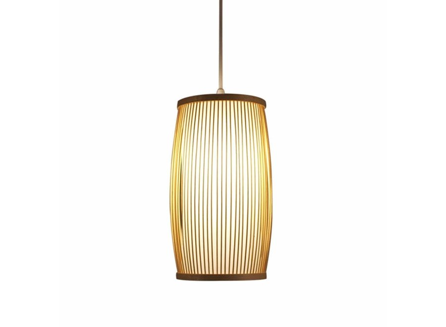 Lampe á Suspension en Bambou Fait Main - Elise L20xP20xH38cm