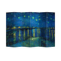 Paravent Interieur L240xH180cm Cloison Amovible Van Gogh Nuit étoilée sur le Rhône