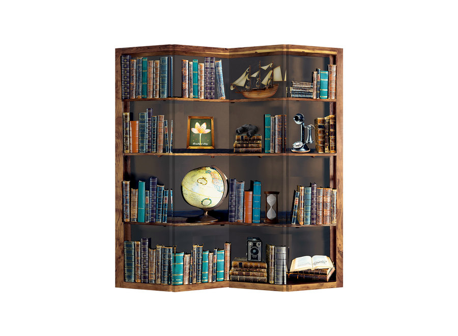 Paravent Interieur L160xH180cm 4 Panneaux Bibliothèque