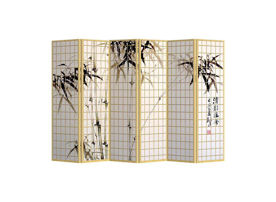 Paravent Japonais Japonais L240xH180cm 6 Panneaux Bambou